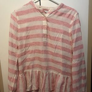 Long Sleeve Stripe Peplum Top